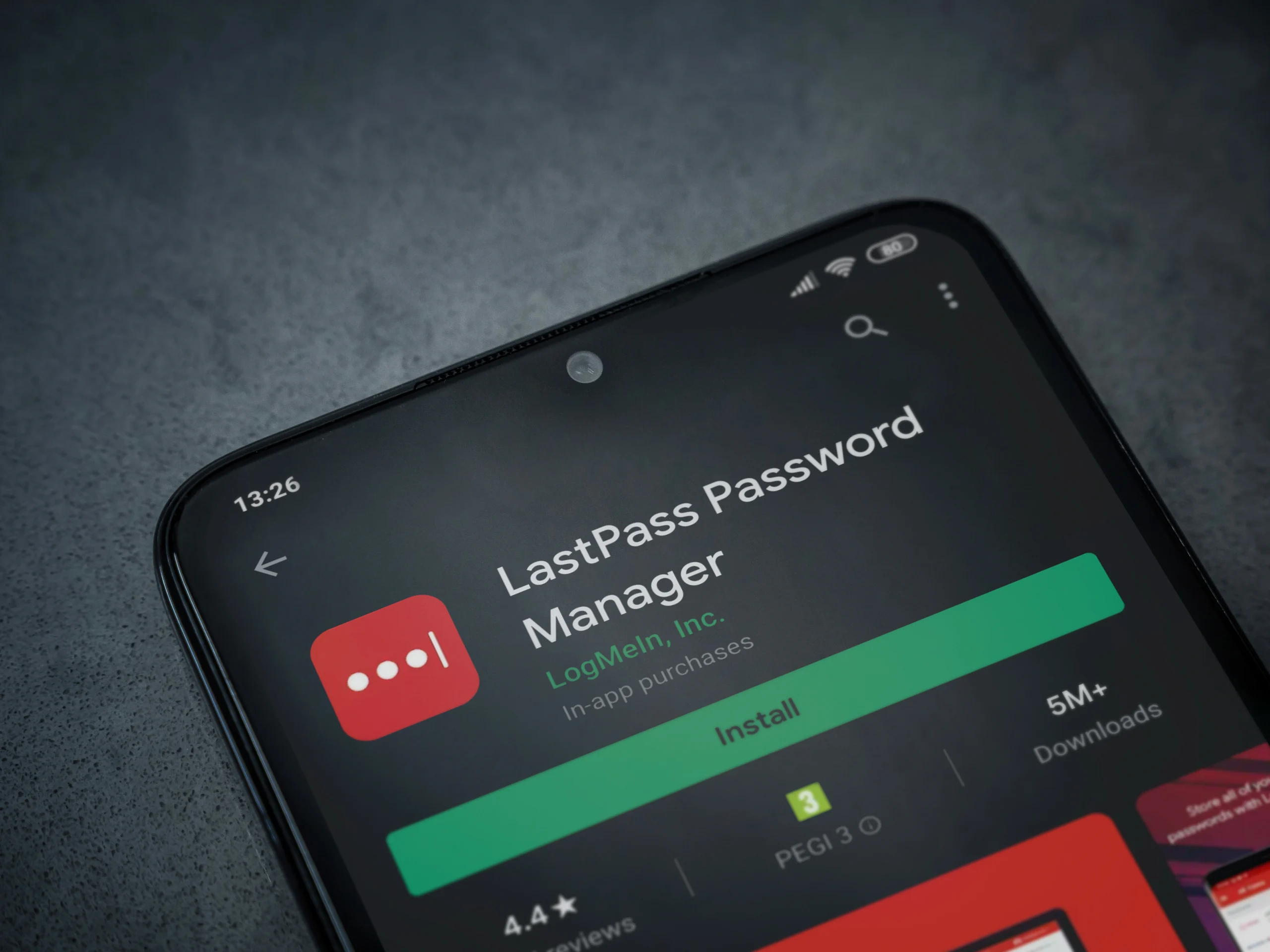 image of LastPass password manager app