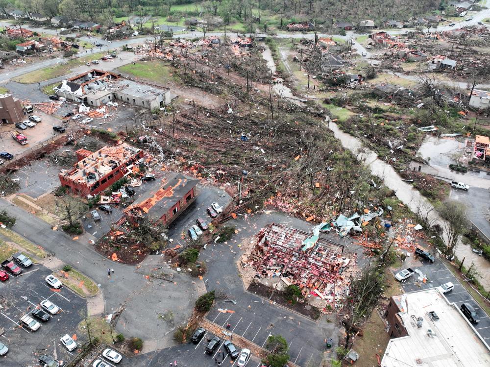 March 31, 2023 tornado damage in Little Rock, AR