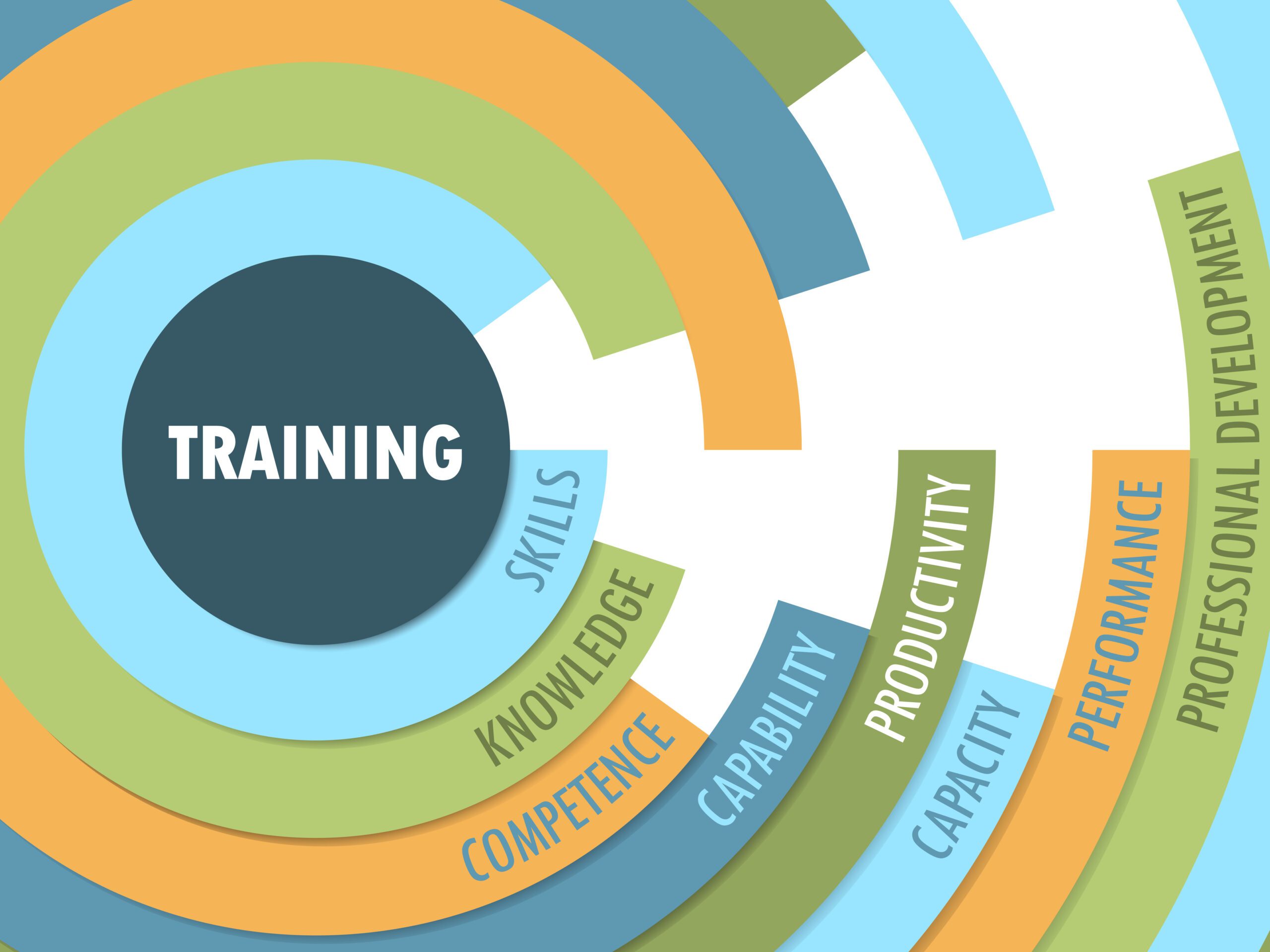 Training employees radial graphic