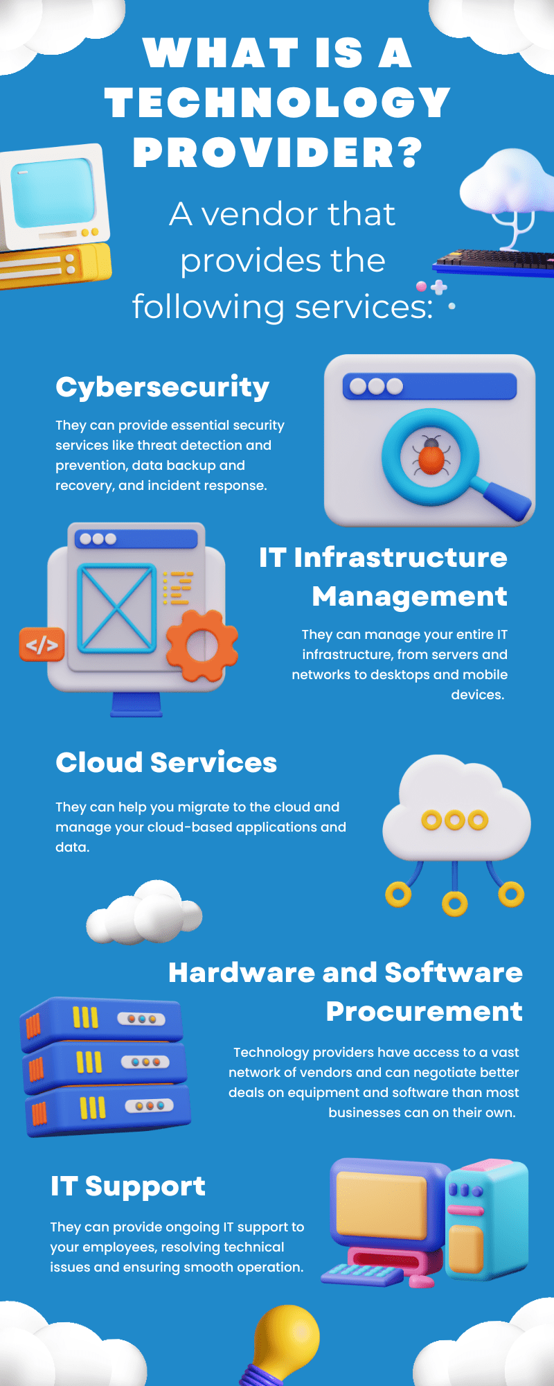 infographic describing what a technology provider does for companies