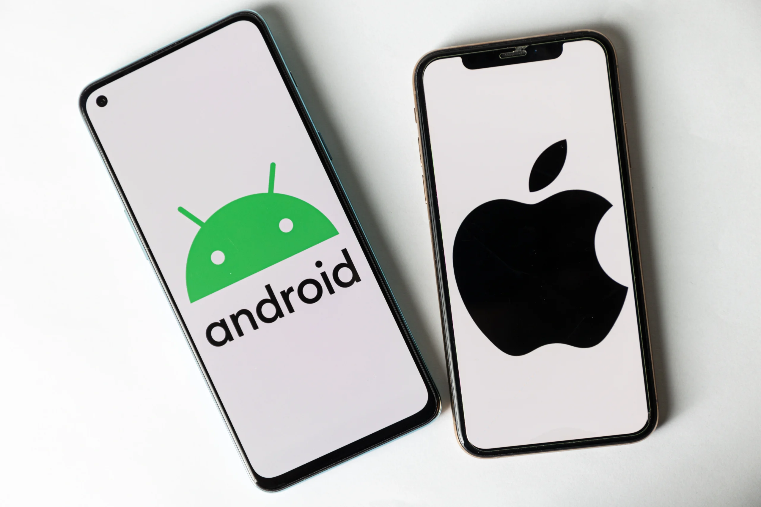 image of Android and iPhone cell phones